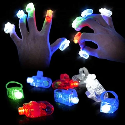 Afbeelding van THE TWIDDLERS 100 LED Vinger Lichten voor Jongens en Meisjes, 4 Kleuren (Duurt tot 8 Uur) Kinderfeestjes, Verjaardagen, Halloween, Uitdeelcadeautjes, Traktaties