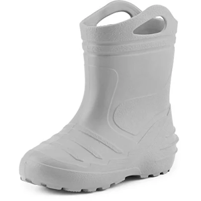 Afbeelding van Ladeheid KL051 Lichte regenlaarzen van thermisch rubber, gevoerd, voor meisjes en jongens, grijs.