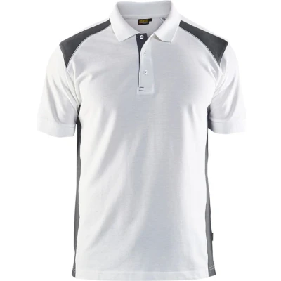Afbeelding van Blaklader Poloshirt piqué 3324 1050 Wit/Donkergrijs XL
