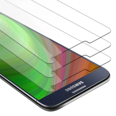 Afbeelding van Cadorabo 3x Screenprotector geschikt voor Samsung Galaxy A7 2015 Beschermende Pantser Film in KRISTALHELDER Getemperd (Tempered) Display beschermend glas 9H hardheid met 3D Touch