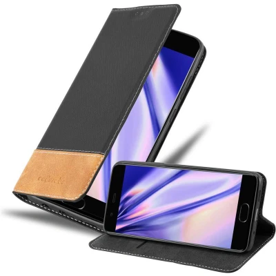 Afbeelding van Cadorabo Hoesje geschikt voor Huawei P10 in ZWART BRUIN Beschermhoes met magnetische sluiting, standfunctie en kaartvakje Book Case Cover Etui