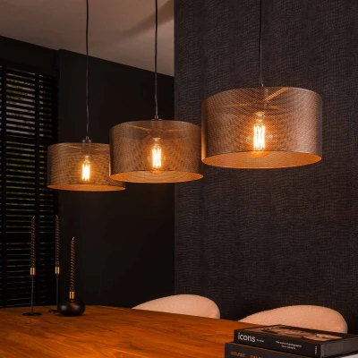 Afbeelding van Stella hanglamp 3L rond artic zwart