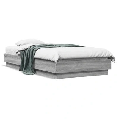 Afbeelding van Bedframe met LED verlichting grijs sonoma eikenkleur 90x190 cm