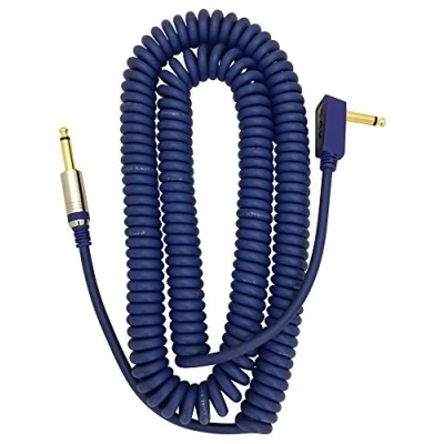 Afbeelding van Vox VCC090BL 9 m vintage spiraalkabel met netdraagtas blauw