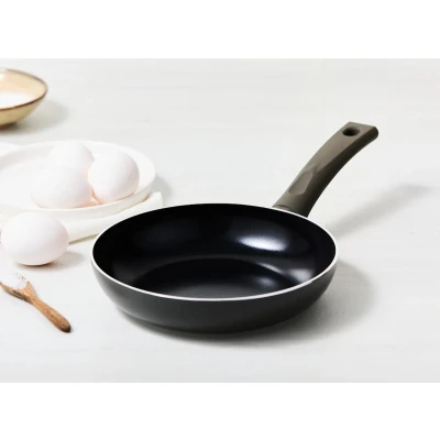 Afbeelding van ISENVI Avon keramische koekenpan 20 CM Ergo greep Antraciet Keramisch 100% PFAS, PTFE en PFOA vrij duurzaam Unieke Antiaanbaklaag Non stick bodem Vaatwasbestendig Geschikt voor alle warmtebronnen inclusief inductie