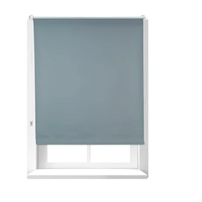 Afbeelding van Relaxdays rolgordijn verduisterend grijs thermo roljaloezie met klemmen 100x160cm