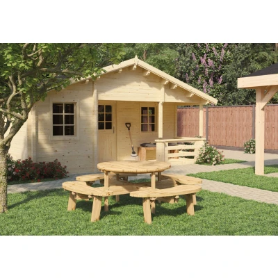 Afbeelding van Picknicktafel Geïmpregneerd hout 219x73cm Rond