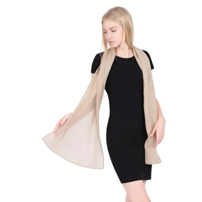 Afbeelding van ALLEE DU FOULARD Cheche, sjaal of kalk 180 X 50 CM Haarsjaal voor dames en heren, stola bruiloft, ideaal winter zomer, materiaal: 100% katoen, meer dan 6 effen chique kleuren,