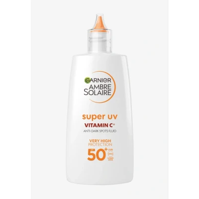 Afbeelding van GARNIER Ambre Solaire Super UV vitamine C dagelijkse vloeistof SPF 50 tegen UVA, UVB en UVA lang vuilafstotend verrijkt met &amp; E gezicht alle huidtypes 40 ml