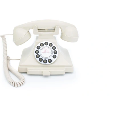 Afbeelding van GPO 1929SPUSHIVO Telefoon Carrington klassiek bakeliet jaren ’20, druktoetsen, creme