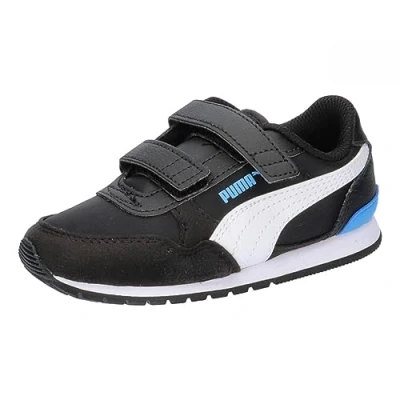 Afbeelding van Puma ST Runner Unisex Sneakers laag voor kinderen, Maat: 22, Black/white Imitatieleer/ textiel