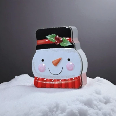 Afbeelding van Kerst Koektrommel met Sneeuwpop Feestelijke opbergtrommel