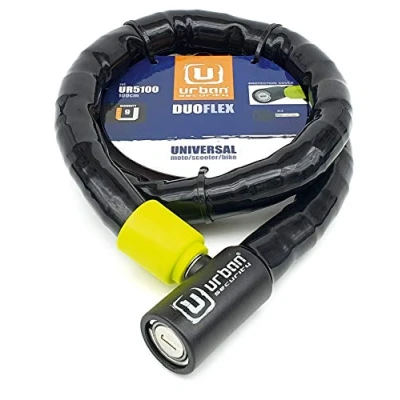 Afbeelding van URBAN UR5100 Motor en fietsslot, versterkte stalen kabel met scharnierafscherming, zeer flexibel, gemakkelijk te dragen, veilig slot, diefstalbeveiliging voor elektrische motorfiets, scooter,