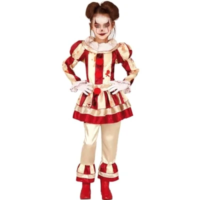 Afbeelding van Fiestas Guirca Striped Clown Girl (7 9 jaar) Halloween kostuum voor kinderen meisjes