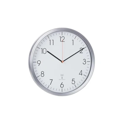 Afbeelding van TFA Dostmann 60.3517 analoge radiogestuurde wandklok met aluminium frame, stil, gemakkelijk af te lezen, ideale bureauklok, L 305 x B 45 H mm, antraciet