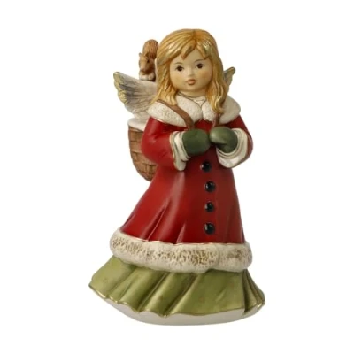Afbeelding van Goebel Kerst Decoratief beeld Engel Boswandeling Aardewerk 15cm
