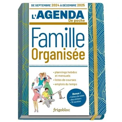 Image de Agenda de poche 2025 la famille organisée bleu (de sept. 2024 à déc. 2025)