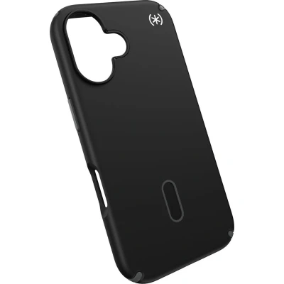 Afbeelding van Speck hoesje geschikt voor Apple iPhone 16 Slank Ultieme Bescherming Luxe Soft touch Afwerking Valbescherming gecertificeerd tot 4 meter Microban Antibacterieel Presidio2 Pro lijn Zwart