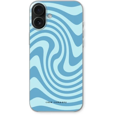 Afbeelding van Case Company® hoesje geschikt voor iPhone 16 Plus Swirl Blauw Soft Cover Telefoonhoesje Bescherming aan alle Kanten en Schermrand