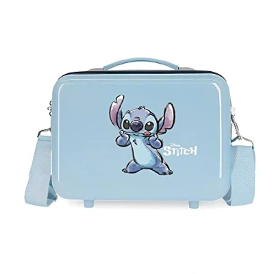 Afbeelding van Disney Stitch Naughty Make a Face toilettas, aanpasbaar, Blauw, 29 x 21 15 cm, hard ABS, 9,14 l, 0,8 kg, Talla única, aanpasbare Toilettas aanpasbaar