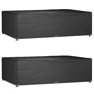 Afbeelding van vidaXL Tuinmeubelhoezen 2 st 12 oogjes rechthoekig 227x152x65 cm