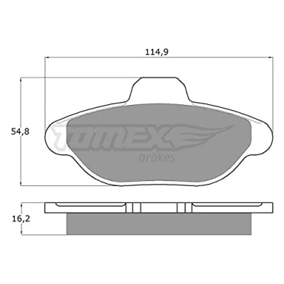 Afbeelding van TOMEX brakes TX 10 33 Remblokkenset Vooras Niet geschikt voor slijtage waarschuwingscontact FIAT: Cinquecento