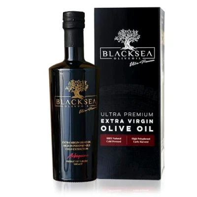 Image de Blacksea Huile d&#039;olive extra vierge de qualité supérieure, pressée à froid, filtrée, acidité inférieure 0,2 %, très haute teneur en polyphénols, 500 ml