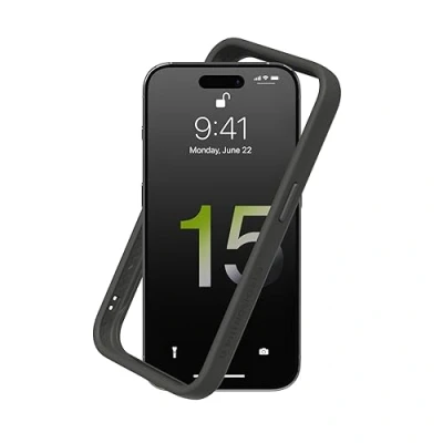 Afbeelding van RHINOSHIELD Bumper hoes compatibel met [iPhone 15 Pro] CrashGuard aanpasbare dunne bescherming schokdemping [BPA vrij] grafiet