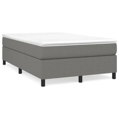 Image de vidaXL Sommier à lattes de lit avec matelas gris foncé 120x190cm tissu