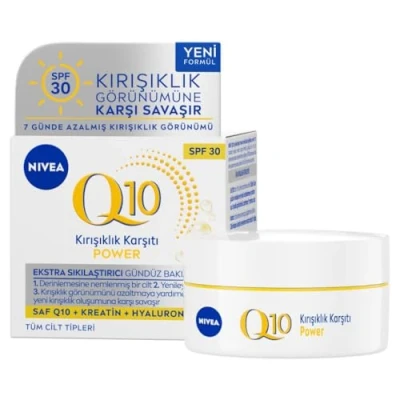 Afbeelding van NIVEA Q10 Power Anti rimpel plus verstevigende dagverzorging in 1 verpakking (1 x 50 ml), gezichtscrème met SPF 30, dagcrème voor gladdere en jonger uitziende huid
