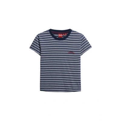 Afbeelding van Superdry Essential LOGO Striped Tshirt print, Dames, Maat: 44, Richest navy stripe