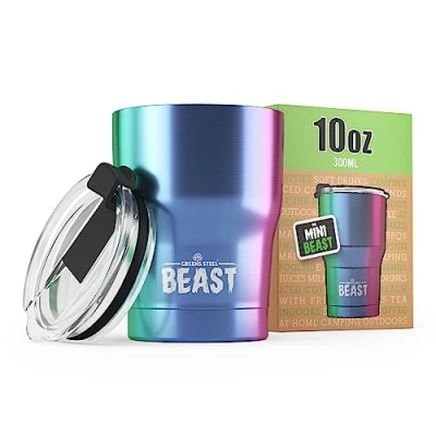 Afbeelding van Beast Tumbler 300 ml regenboog herbruikbare roestvrijstalen beker dubbelwandige reisdrinkfles perfect voor warme of ijskoffie BPA vrij