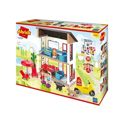 Afbeelding van Ecoiffier Toys 3008 de moderne villa 3 figuren + 56 delen Abrick vanaf 18 maanden gemaakt in Frankrijk