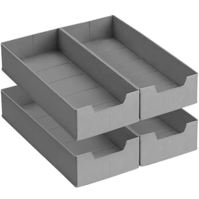 Afbeelding van SONGMICS Ondergoedorganizer Set van 4, Lade organizer voor IKEA PAX garderobekast, Zonder verdelers, Opvouwbare garderobekastorganizer, 50 x 22 10 cm sokken, Duifgrijs RUS013G01