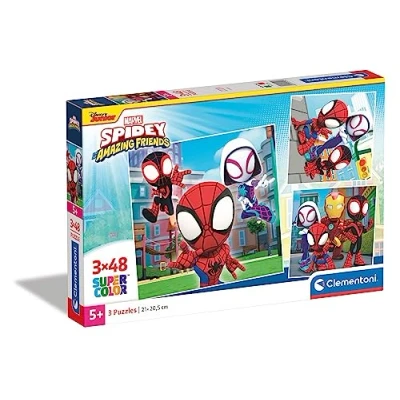 Afbeelding van Clementoni Legpuzzel Super Color Vierkant Spidey and His Friends, 3x48st.