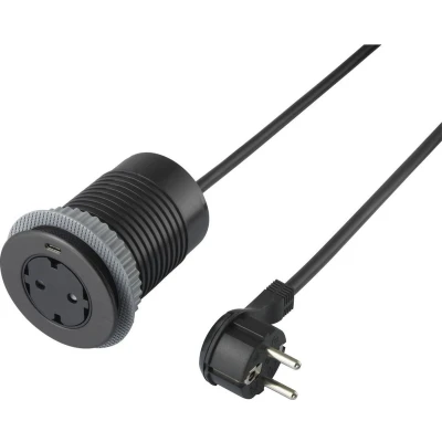 Afbeelding van Sygonix SY 4780160 Stopcontact (onderbouw) Met USB, Kinderbeveiliging, USB C Zwart