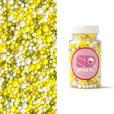 Afbeelding van SD Pearls Mélange de sucres et perles multicolores comestibles pour gâteaux, muffins cupcakes (mélange « pissenlit », 100 g)