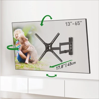 Afbeelding van Barkan Lange Full Motion TV muurbeugel 13 65 inch/33 cm 165 Max 36 kg Zwart