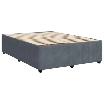 Afbeelding van vidaXL Bedframe fluweel donkergrijs 140x200 cm