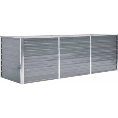 Afbeelding van Plantenbak verhoogd 240x80x77 cm gegalvaniseerd staal grijs