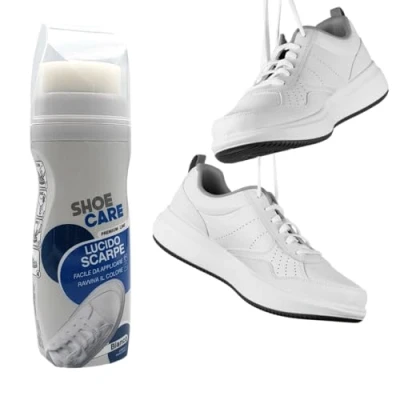 Afbeelding van BullTek Complete set voor sneakers glanzend en witmakend 75 ml met praktische tube applicator spons verwijdert vlekken vuil perfect sneakers, Wit.