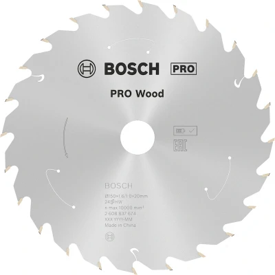 Afbeelding van Bosch Cirkelzaagblad ACCU Standard Hout 150x20/16x1.6/1.0x24 Tands