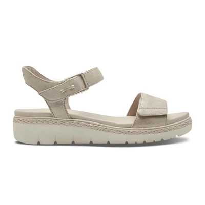 Afbeelding van Tamaris Relax Sandalen met plateauzool, Dames, Maat: 37, Champagne Leer