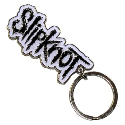 Afbeelding van Slipknot Black Logo White Border Sleutelhanger