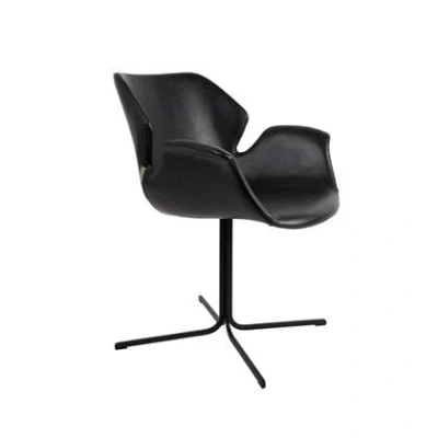 Afbeelding van Zuiver Nikki Eetkamerstoelen met armleuning Zwart Set van 2