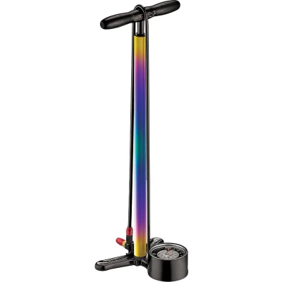 Afbeelding van Lezyne Classic Floor Drive Vloerpomp Extra lang 15 bar maximale druk Manometer 8,9cm Stevige slang Staande pomp Neo Metalic