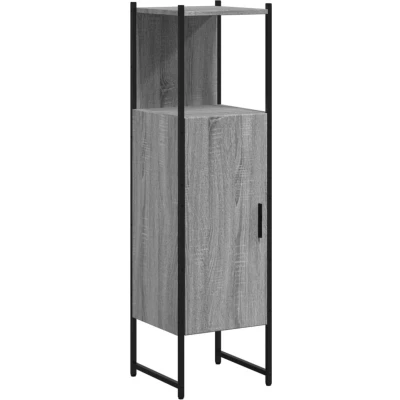 Afbeelding van Badkamerkast 33x33x120,5 cm bewerkt hout grijs sonoma eiken
