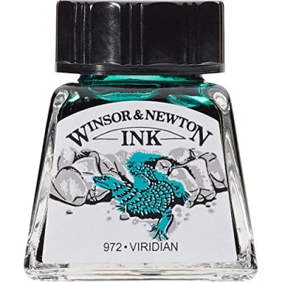Image de Winsor &amp; Newton Encre à Dessiner Flacon 14ml 692 Vert Emeraude (de Guignet) Série 1