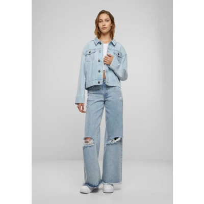 Afbeelding van Urban Classics Spijkerjas, Dames, Maat: 3XL, New light blue washed