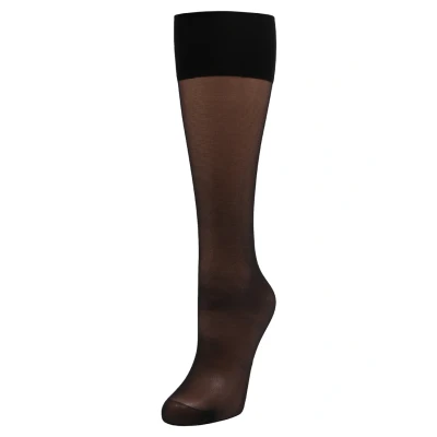 Afbeelding van Falke Seidenglatt 15 Denier Transparent Silky Kniekousen, Dames, Maat: 35 38, Black